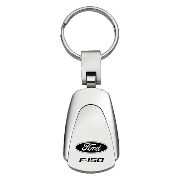 Ford F-150 Logo Satin Chrome Teardrop Key Chain Ring Fob Official Licensed