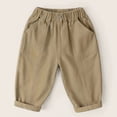 thumbnail image 2 of LYHaoo Boys Cargo Pants Style Casual Trousers With Multiple Pockets Comfortable Loose Fit Long Pants For Kids And Youth Outdoor School Wear School Pants for Boys(Yellow), 2 of 6