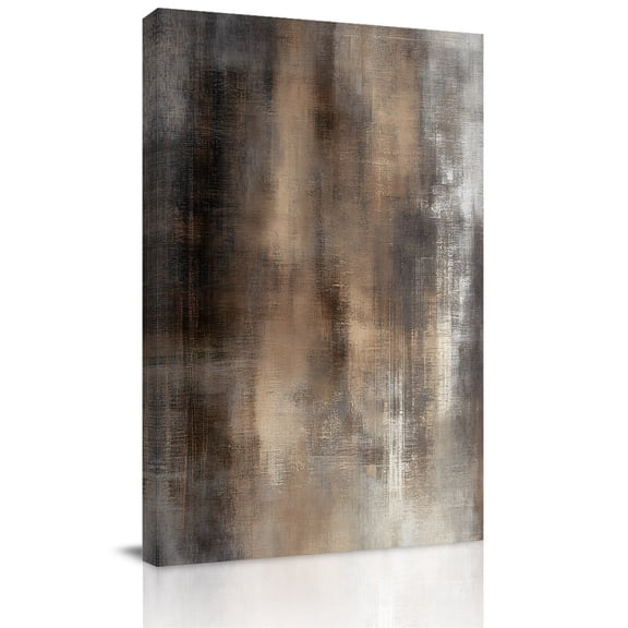 Canvas Wall Art, Brown Framed Canvas Prints for Living Room Dining Room, Modern Ombre Oil Painting Art Abstract Extra Large Gallery Wrapped Wall Decor for Home Office, Gifts, 22"x28" Ship Next Day