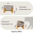 thumbnail image 3 of Spunkyjunky 15 Cuenco Inclinado De Cerámica Para Perros Y Gatos Con Soporte De Madera, Cuenco Inclinado Para Comida Y Agua, Antideslizante, Antiderrames, Para Gatos, Perros Medianos, Mascotas De Cara, 3 of 5