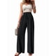 thumbnail image 1 of Pantalones de Salón de Pierna para Mujer, Cintura Alta, Ajustables, con Nudo de Lazo, Holgados. Negro M, 1 of 9