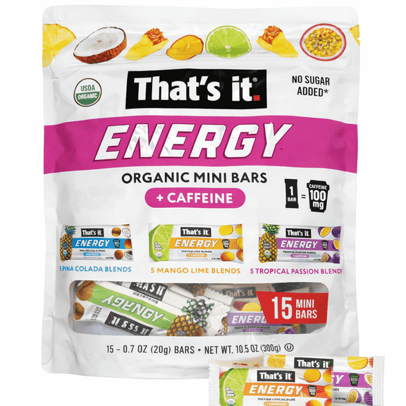 That’s it. Energy Organic Mini Bars   Caffeine Variety Pack, 15 Count, 10.5 oz
