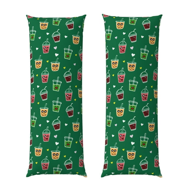 Balery Milk Tea Funda Protectora para Almohada Corporal de Algodón Hipoalergénico con Cierre(55 x 21 pulgadas), Almohadas No Incluidas