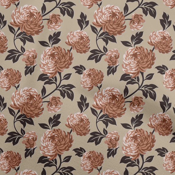 oneOone Cotton Jersey Brown Fabric Floral Sewing Fabric By The Yard Printed Diy Clothing Sewing Supplies 58 Inch Wide
