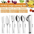 thumbnail image 2 of Mirdinner Serving Utensils Set, 10 Pcs Stainless Steel Serving Utensil with Serving Spoon/Slotted Spoons/Serving Forks/Serving Tongs/Pie Server/Butter Knife, Mirror Polished, Dishwasher Safe, 2 of 8