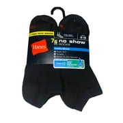 Hanes Mens 7-Pair BLACK NO SHOW SOCKS FreshIQ- ComfortBlend SHOE SIZE 6-12