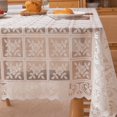 thumbnail image 5 of Table Cloth,Crochet Tablecloths Lace Cotton Beige Tablecloths Table Cover Table Topper Wedding Home Decoration, 5 of 9