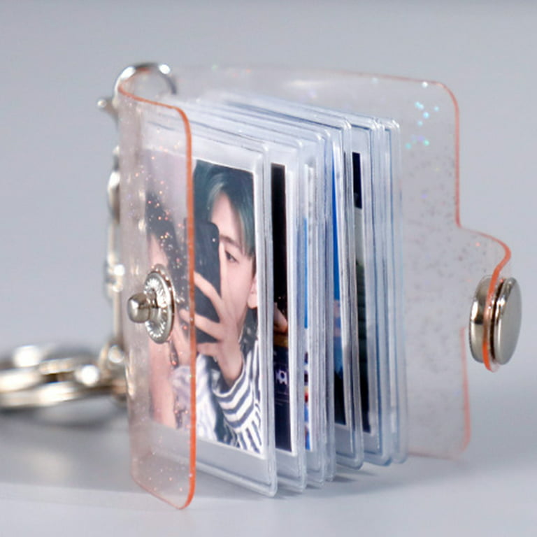 HGYCPP Mini Small Photo Album Keyring 16 Pockets 2 Inch ID Instant