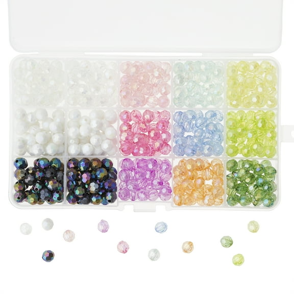 12 Pack: Faceted Aurora Borealis Crafting Beads Box by Bead Landing