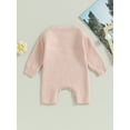 thumbnail image 4 of Bagilaanoe Newborn Baby Girl Knit Jumpsuits Flower Print Long Sleeve Bodysuits 6M 12M 18M 24M Infant Ribbed One Piece Romper, 4 of 8