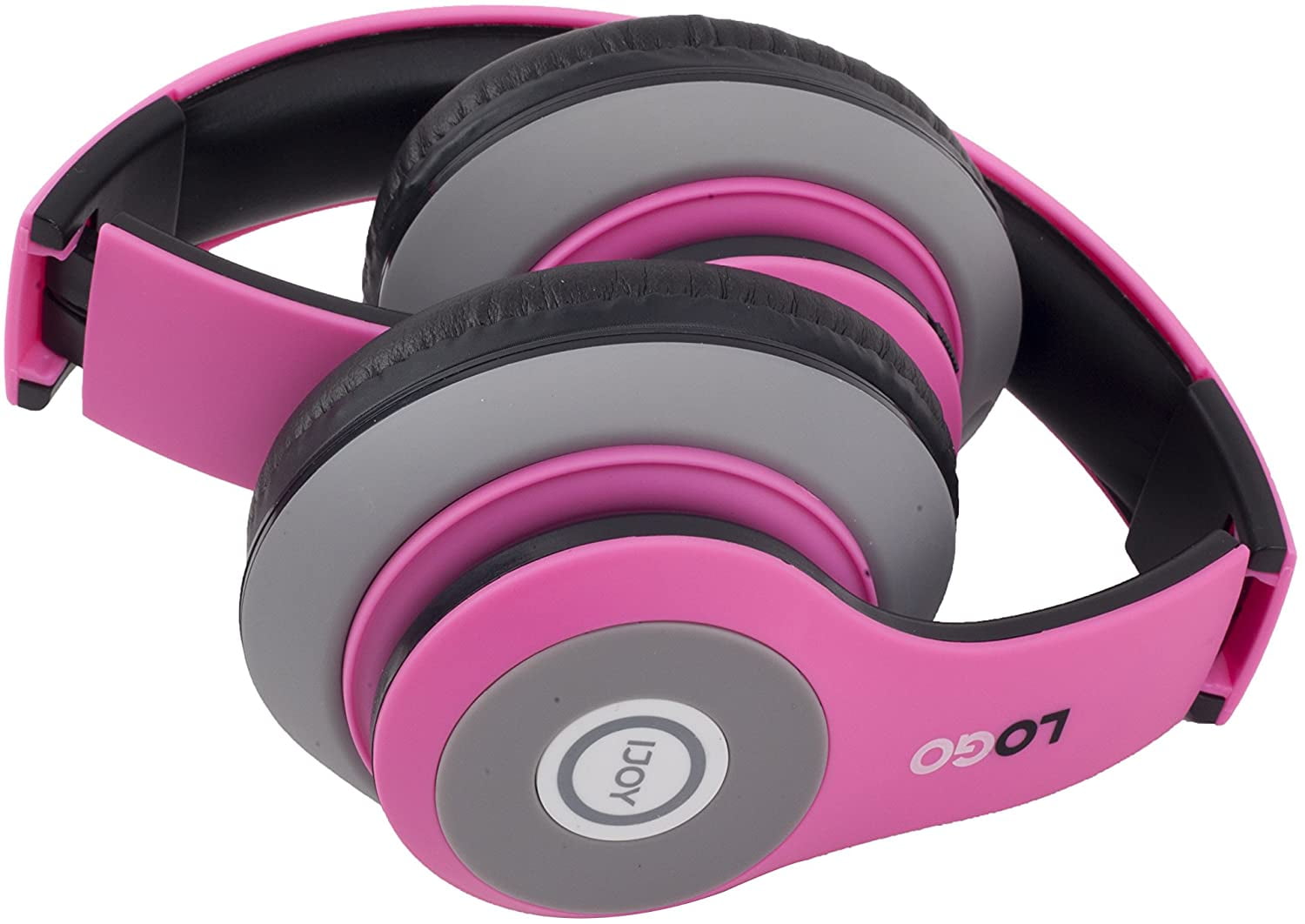 iJOY Logo Premium Rechargeable Wireless Over Ear with Mic Bluetooth Headphones Matte Finish Glam Pink Walmart
