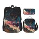 thumbnail image 1 of Easygdp Abstract Peacock Painting Mochila para Niños y Niñas con Set de Caja de Almuerzo y Estuche para Lápices 3 en 1, Mochila Escolar Estampada para Adolescentes, 1 of 7