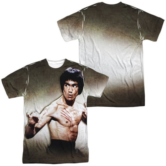 Bruce Lee Scratched Unisex Adult Sublimated Costume T Shirt (Front/Back), 3X-Large Multicolor