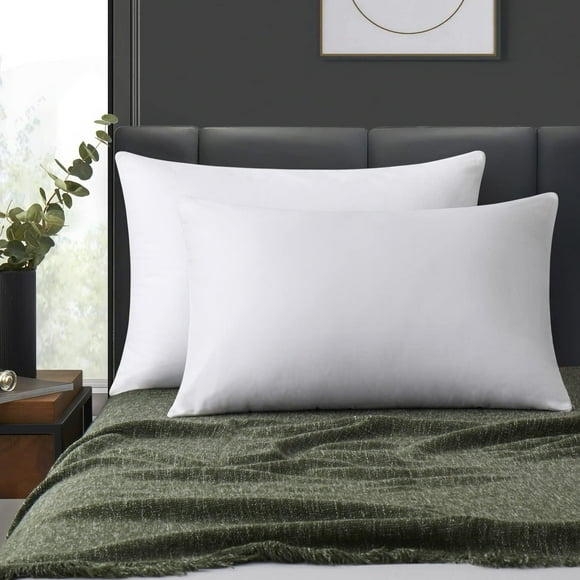 LOSAFEFE Fundas de almohada con cremallera 100% algodón, tamaño King, juego de 4 protectores de almohada súper suaves y transpirables con cremallera, fundas de almohada blancas de 20 x 36 pulgadas
