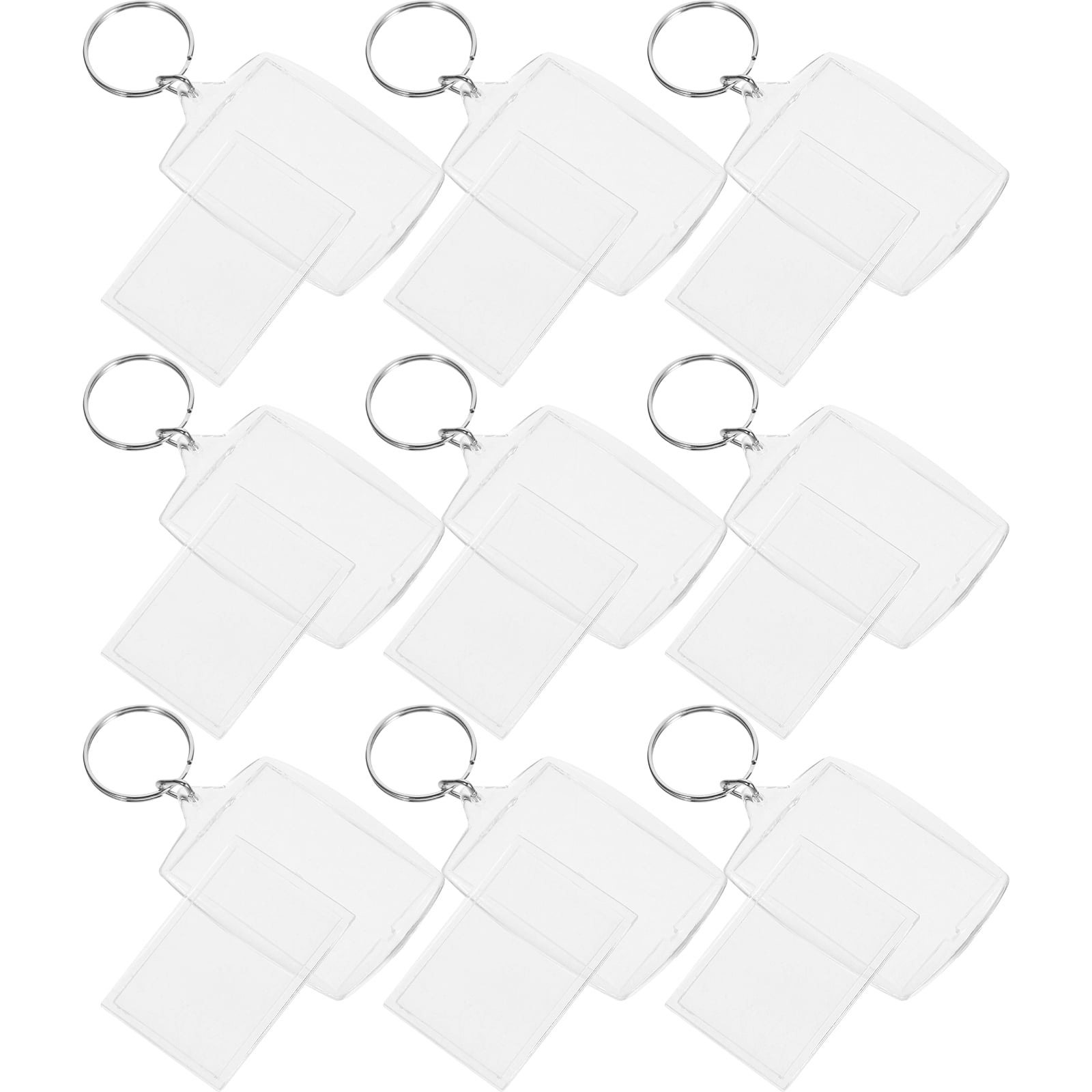 Squalise 100pcs Photo Keyring, Transparent Photo Keychains, Blank Picture Insert Keychains, Photo Frame Keyring for DIY Gifts