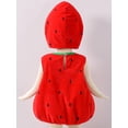 thumbnail image 3 of Douhoow Baby Boys Girls Strawberry Romper with Hat, 6 9 18 24 Months Infant Fleece Leaf Trim Sleeveless Strawberry Bodysuit, 3 of 8