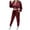 J-b-Red, variant on Business Outfits Women’s Tracksuit Set–2 Piece Slim Fitting Velour Velvet Casual Zip up Hoodie Cropped Jacket Sweatsuit and Sweatpants Set S-189 Black S