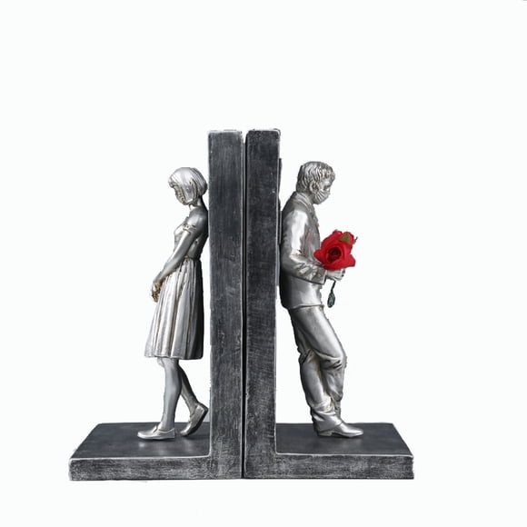 Figura sujetalibros con forma de estatua, escultura, estilo creativo de Banksy