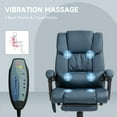 thumbnail image 5 of Vinsetto High Back Vibration Massage Office Chair with 6 Points, Height Adjustable Reclining Office Chair with Retractable Footrest and Remote, Blue, 5 of 9