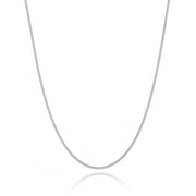 Ariana Lucci 14K White Gold Filled Thin Italian Curb Chain Necklace, Non Tarnish 1mm Cuban Link Chain, Great for Pendants and Charms, Genuine 1/20 14K Gold Filled Made in Italy, 22"