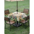 thumbnail image 3 of Easter Bunny Outdoor Tablecloth - 54x54 Inch Square Dining Table Cover, Rabbit Spring Flowers Leaves Vintage Rustic Plants Waterproof Outdoor Table Cloth with Umbrella Hole & Zipper for Picnic/Patio, 3 of 7