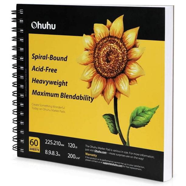 Rotulador Ohuhu Art, cuaderno de bocetos, 21 x 21 cm, 200 g/m², 120 hojas