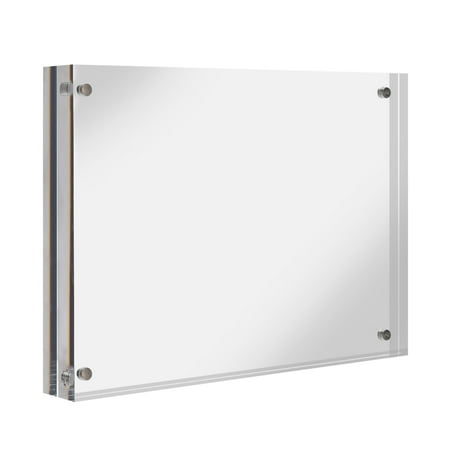 TKOOFN Double-faced Crystal Photo Frame Acrylic Magnet Clear Picture Frame Sign Holder