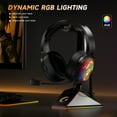 thumbnail image 3 of Gaming Headset for PS5, PS4, PC,USB Wired,FFN over Ear Headphones with Noise-Cancelling Microphone, 7.1 Surround Sound, 10 RGB Lights,50mm Speakers, Black, 3 of 9