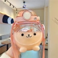 thumbnail image 1 of Vaso de agua Summer Bear de gran capacidad, doble bebida, botella de agua de gran barriga, vaso de plástico de alto valor para niñas, bonito para estudiantes, 1 of 6