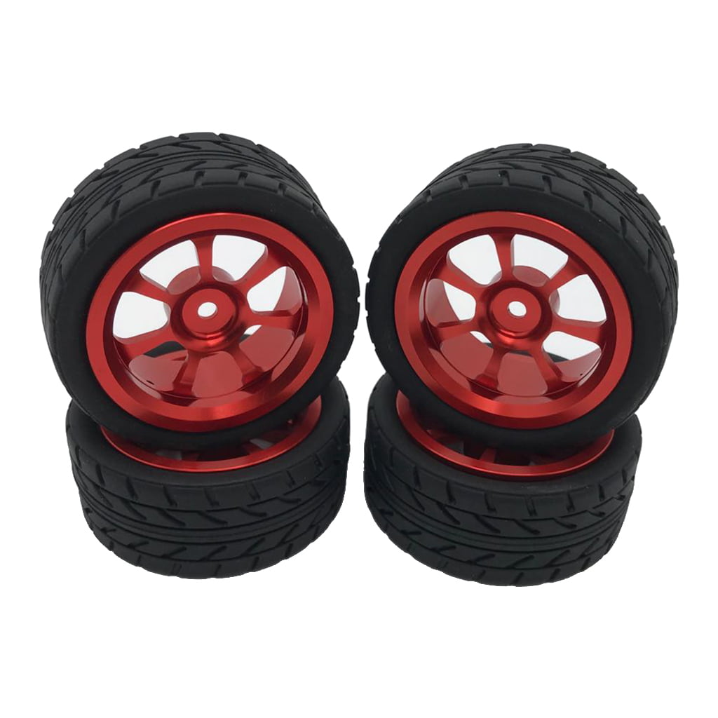 RC 1/10 Buggy Car Front & Rear Metal aluminum Wheel Rim Foam Rubber Tyre Tires 