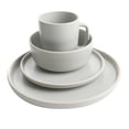 thumbnail image 4 of Gibson Home Zuma 16 Piece Round Kitchen Dinnerware Set, Dishes, Plates, Bowls, Mugs, Service for 4, Matte Stoneware, Light Grey, 4 of 4