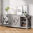 thumbnail image 3 of HOSSLLY Modern Farmhouse TV Stand for TVs up to 65", Rustic Gray Finish, 3 of 9