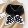 thumbnail image 2 of AWZXDE Winter Women Knitted Pattern Collar Warm Scarf Stylish Versatile Neck Warmer Black, 2 of 4