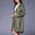 thumbnail image 2 of Fimkaul Women's Jacket Coats Winter Fall Long Sleeve Casual Tops Rain Outdoor Waterproof Windproof Outwear Open Front Jackets Coat Army Green M, 2 of 6