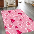 thumbnail image 2 of 3'x5' Area Rugs, Red Pink Valentines Indoor Outdoor Area Rug for Living Room Bedroom, Love Heart Pink Washable Bathroom Rugs Kitchen Floor Carpet Mats Home Decor Aesthetic, 2 of 8
