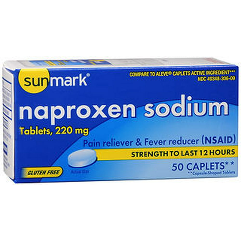 Sunmark Naproxen Sodium Pain Reliever & Fever Reducer Caplets, 220 mg