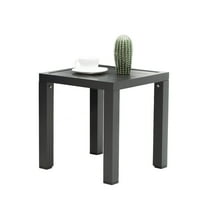 Outdoor Side Table for Patio End Tables Weather Resistant Aluminum Square Side Tables,Dark Grey