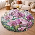 thumbnail image 5 of Circle Area Rug, Orchid Washable Non-Slip Floor Carpet, Soft Rug for Living Room Bedroom Decor 31 Inch, 5 of 6
