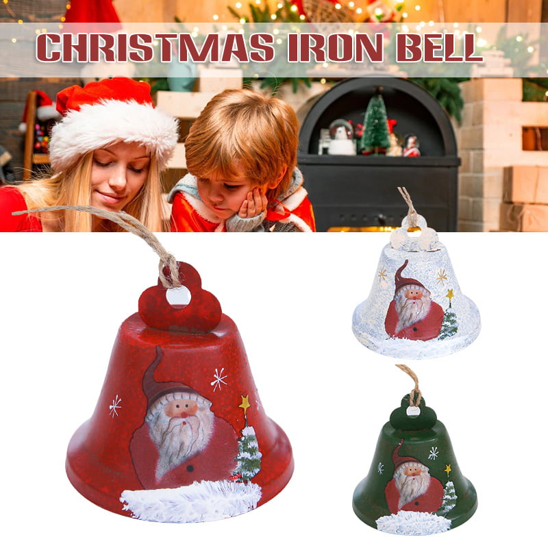 Christmas Bowknot Double Bell Xmas Tree Ornament Pendant Door Hanging Decor S 