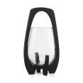 thumbnail image 2 of Bouclair Black Glass Candle Holder with Wooden Base, 2 of 10