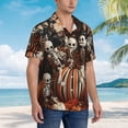thumbnail image 3 of Disketp Whimsical Halloween Skeletons Hawaiian Shirts for Men,Mens Casual Short Sleeve Button Down Shirts Beach Shirt,Large, 3 of 7