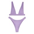 thumbnail image 6 of Sngxgn Bikini Set for Women Two Piece Swimsuit High Waisted V Neck Ruched Front Wide Straps(H,XL), 6 of 6