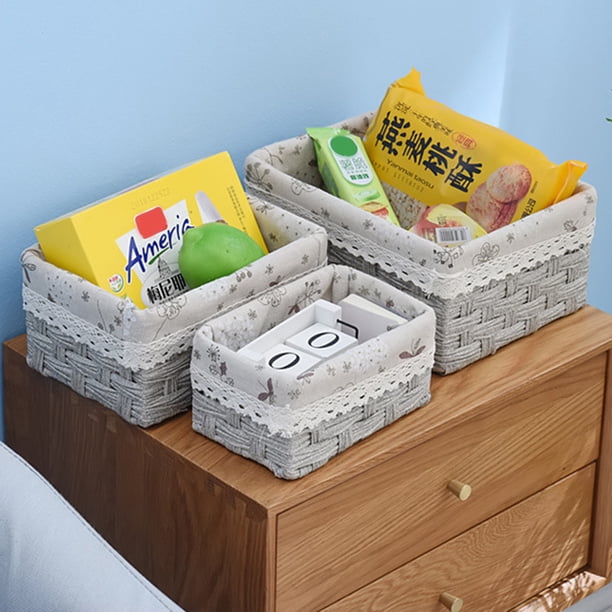 Lot de 6 paniers pliables en tissu taupe 27 x 27 x 27 cm - Maison