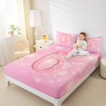 thumbnail image 4 of Homewish Cute Cartoon Bowtie Queen Sheet Sets,Number 6 Flat Sheet,Pink Bow Ribbon Queen Fitted Sheet For Girls Kids,Super Cozy Room Decor,4pcs, 4 of 7