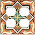 thumbnail image 3 of Metal Light Switch Plate Cover Blue Orange Mandala Star Tile Pattern TIL041, 3 of 13