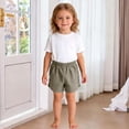thumbnail image 6 of CQONEPT Boys Girls Shorts Summer Elastic Waist School Uniform Shorts with Pockets 5-14 Years Army Green 3 Months, 6 of 7