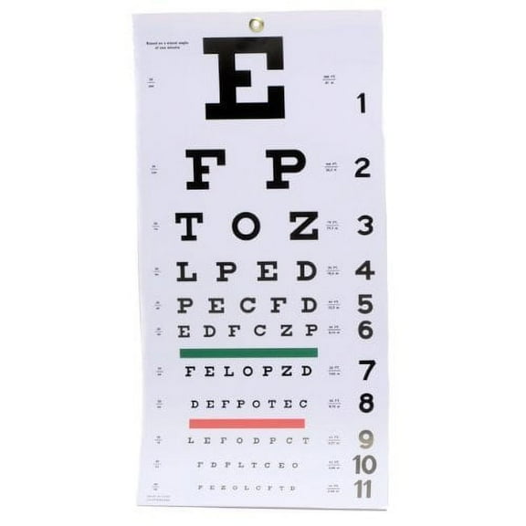 Elite Medical Instruments Snellen Eye Wall Chart, 1 Count