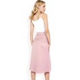 thumbnail image 5 of Women's Satin Midi Skirt With A-Line Silhouette And Elastic Waistband- Mauve Pink,Small, 5 of 7