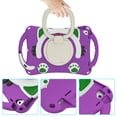 thumbnail image 2 of [Cute Cat Pattern] Shockproof Handle Case for Apple iPad 9.7-inch 6th/5th Generation /iPad Air 9.7" /iPad Air 2 9.7" /iPad Pro A1673 9.7 Inch, Cute Cover for Kids (Purple), 2 of 10