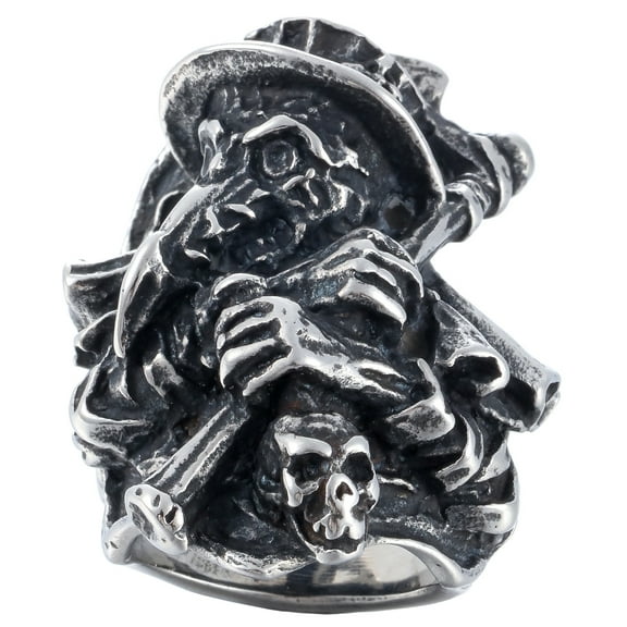 ZMY Home Raven of Grim Reaper Rings Stainless Steel Jewelry Chunky Drakness Devil Rings (9)